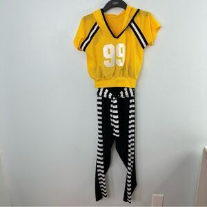 Dansco Small Adult Black, Yellow, White Hip Hop Dance Costume Set Short Sleeves